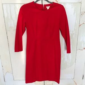 Bright Red J.Crew Zipper Back Dress